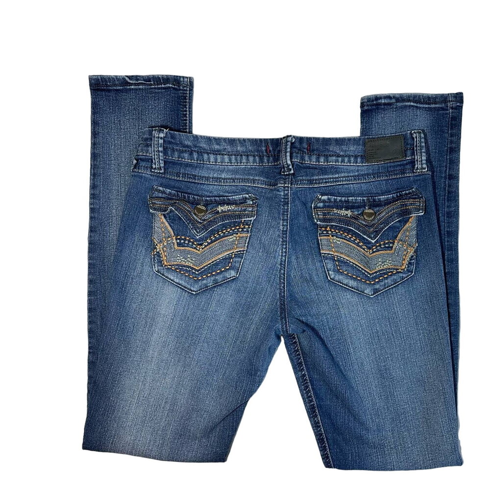 Fragile Skinny Jeans Embroidered Pockets Size 9